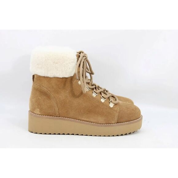 Sam Edelman Franc cognac fur trim boots size 6 - Picture 2 of 9